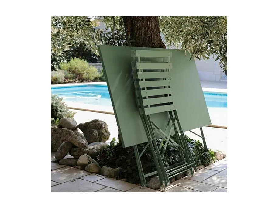 Guéridon rectangulaire en acier Cuba Amande