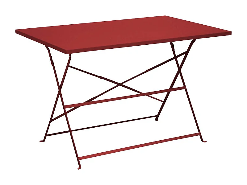Guéridon rectangulaire en acier Cuba Rouge