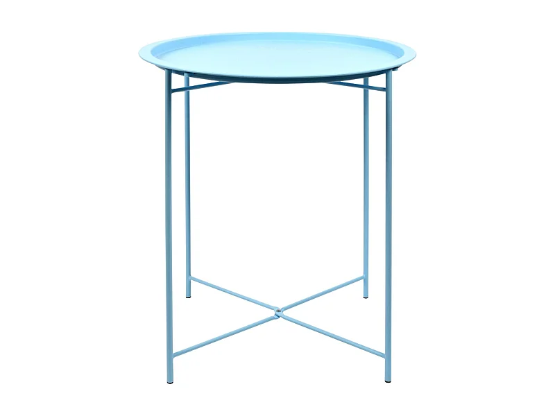 Table d'appoint en acier nuances de bleu