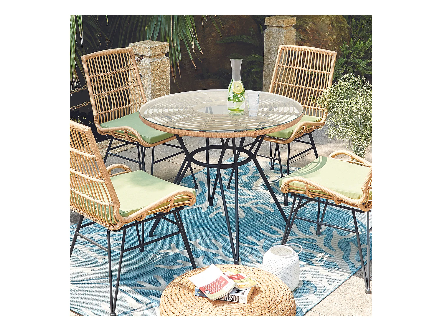 Table De Repas Ronde Surab Marron, Noir, Transparent