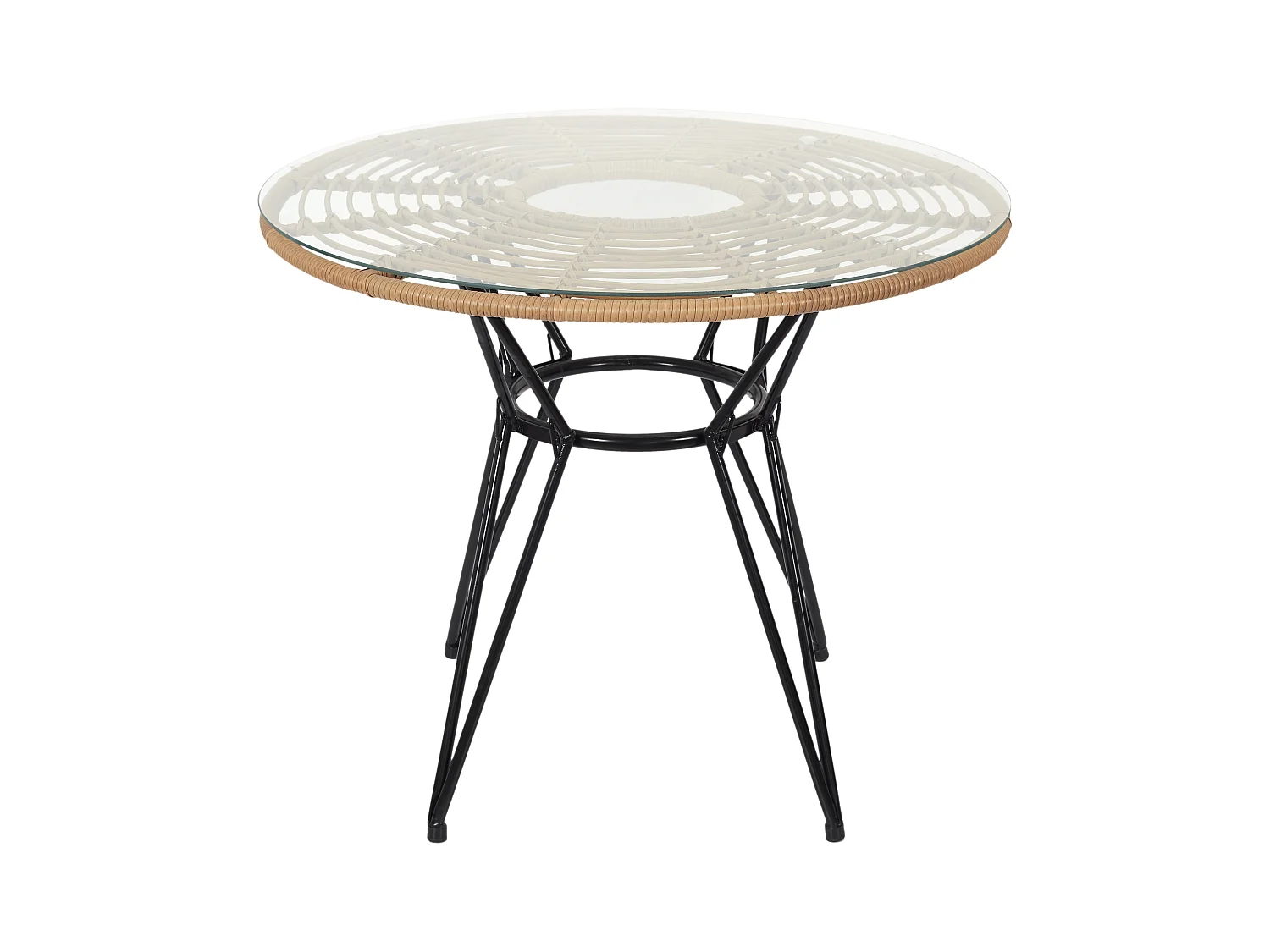 Table De Repas Ronde Surab Marron, Noir, Transparent