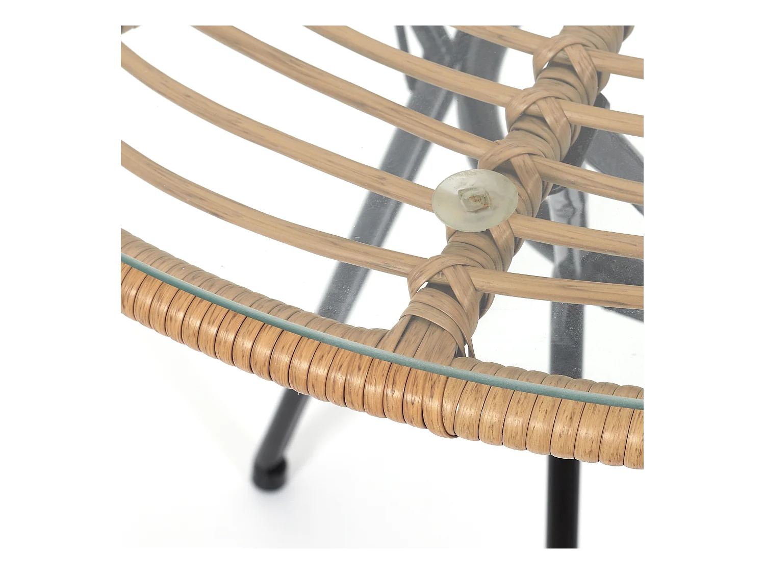 Table De Repas Ronde Surab Marron, Noir, Transparent