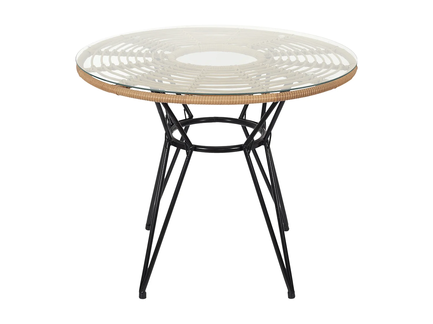 Table De Repas Ronde Surab Marron, Noir, Transparent