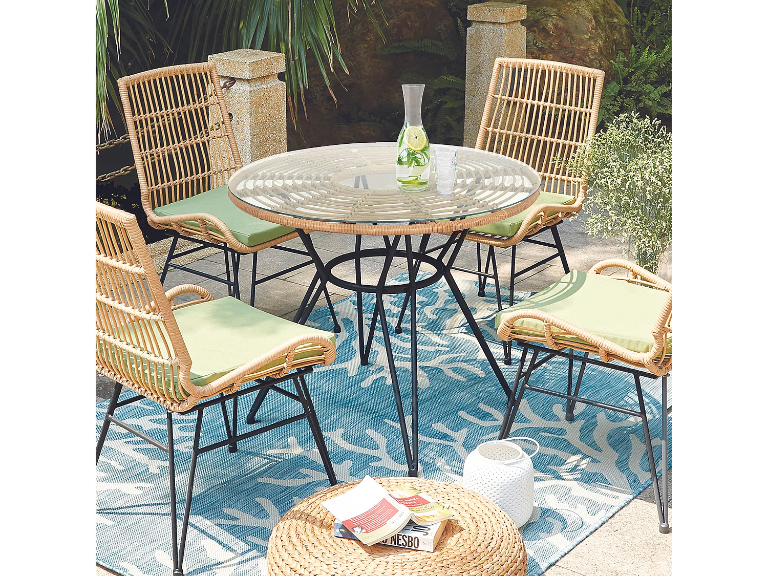 Table De Repas Ronde Surab Marron, Noir, Transparent