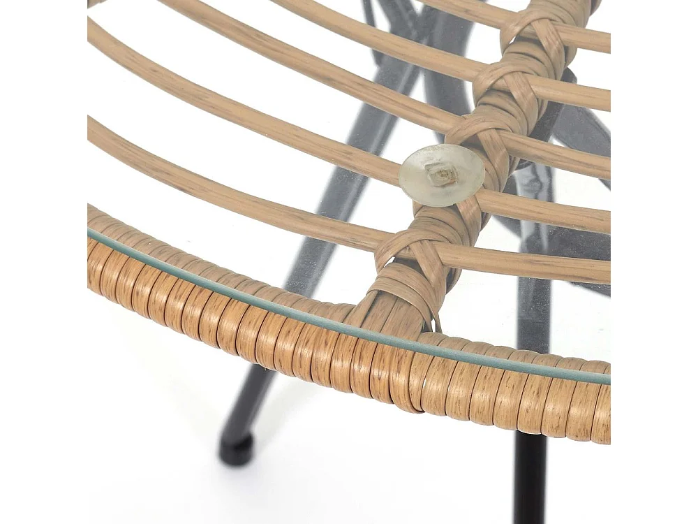 Table De Repas Ronde Surab Marron, Noir, Transparent