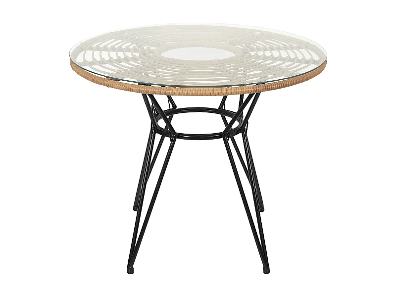 Table De Repas Ronde Surab Marron, Noir, Transparent