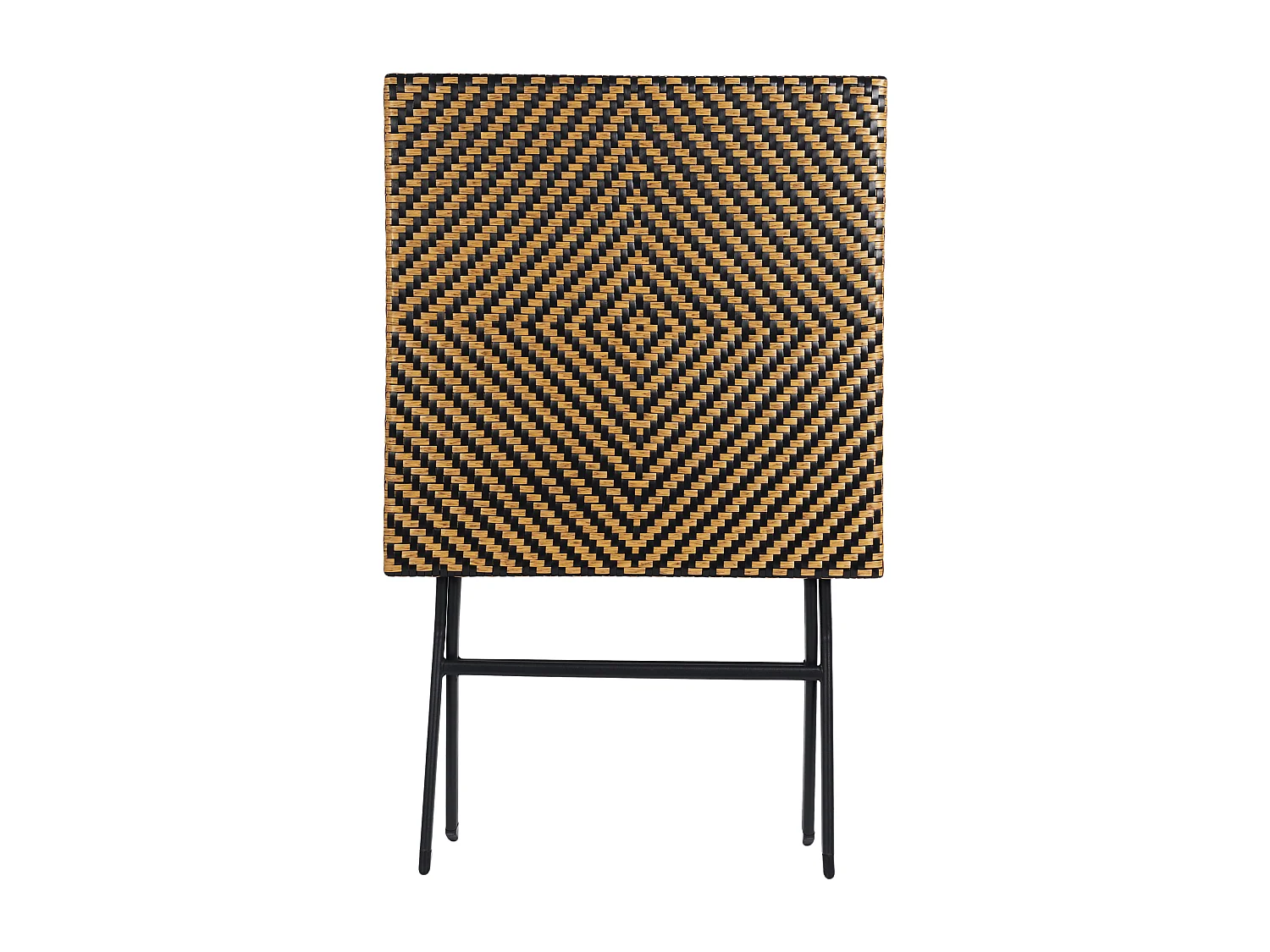 Table Pliante Tressee Noir Et Naturel Marron, Noir