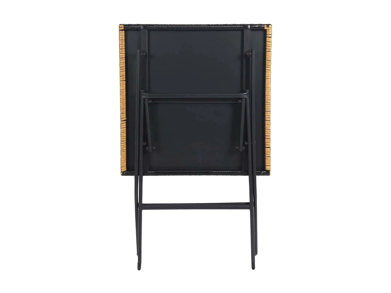 Table Pliante Tressee Noir Et Naturel Marron, Noir