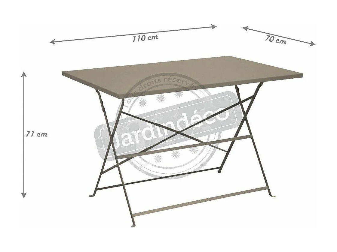 Guéridon rectangulaire en acier Cuba Bleu