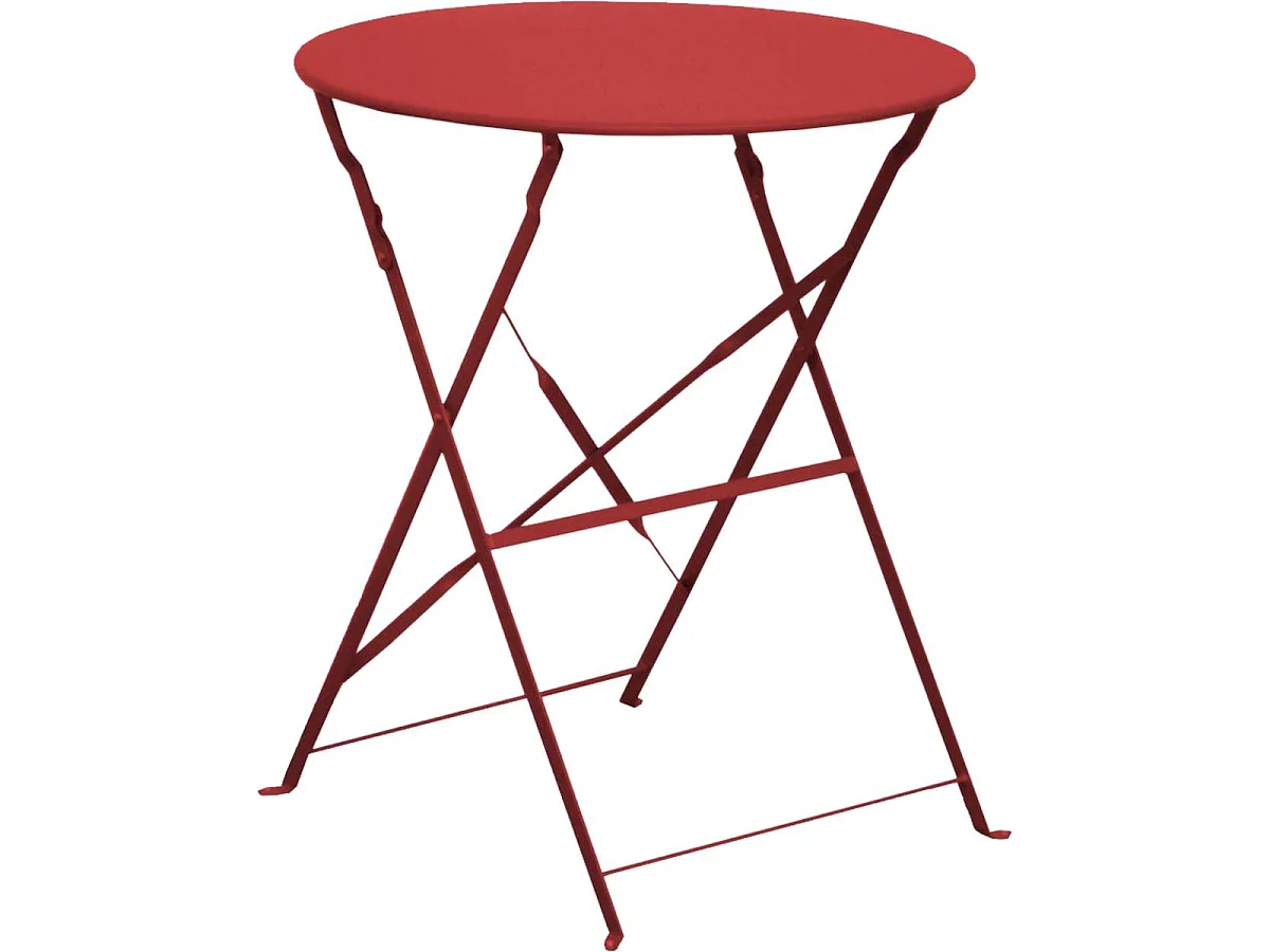 Table ronde en acier 60 cm Cuba Rouge