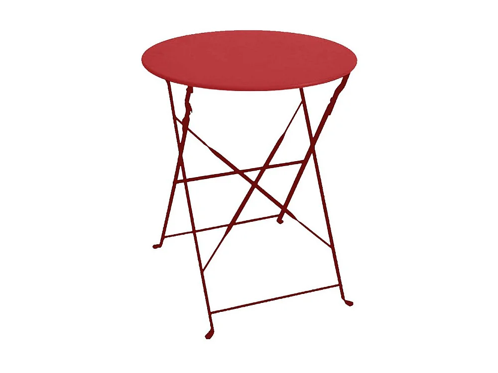 Table ronde en acier 60 cm Cuba Rouge