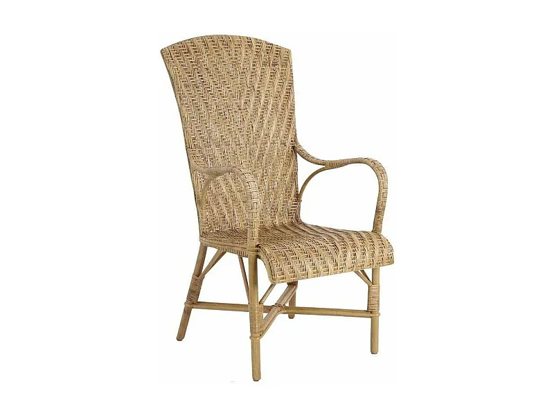 Fauteuil en manau et lame de rotin antique