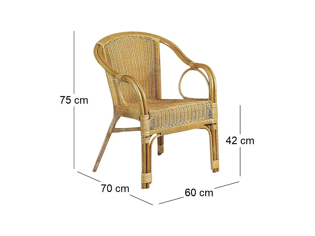 Fauteuil en moelle de rotin Eden