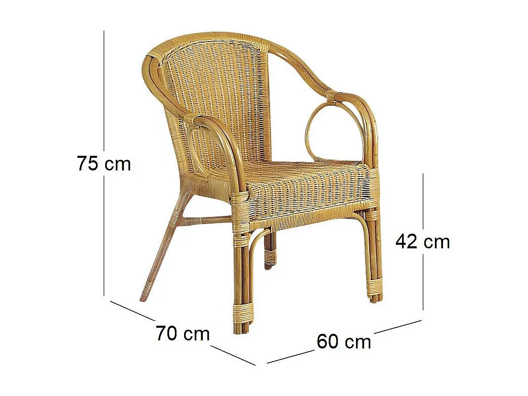 Fauteuil en moelle de rotin Eden