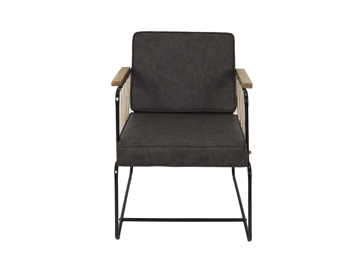 Fauteuil Benson Marron Marron, Noir