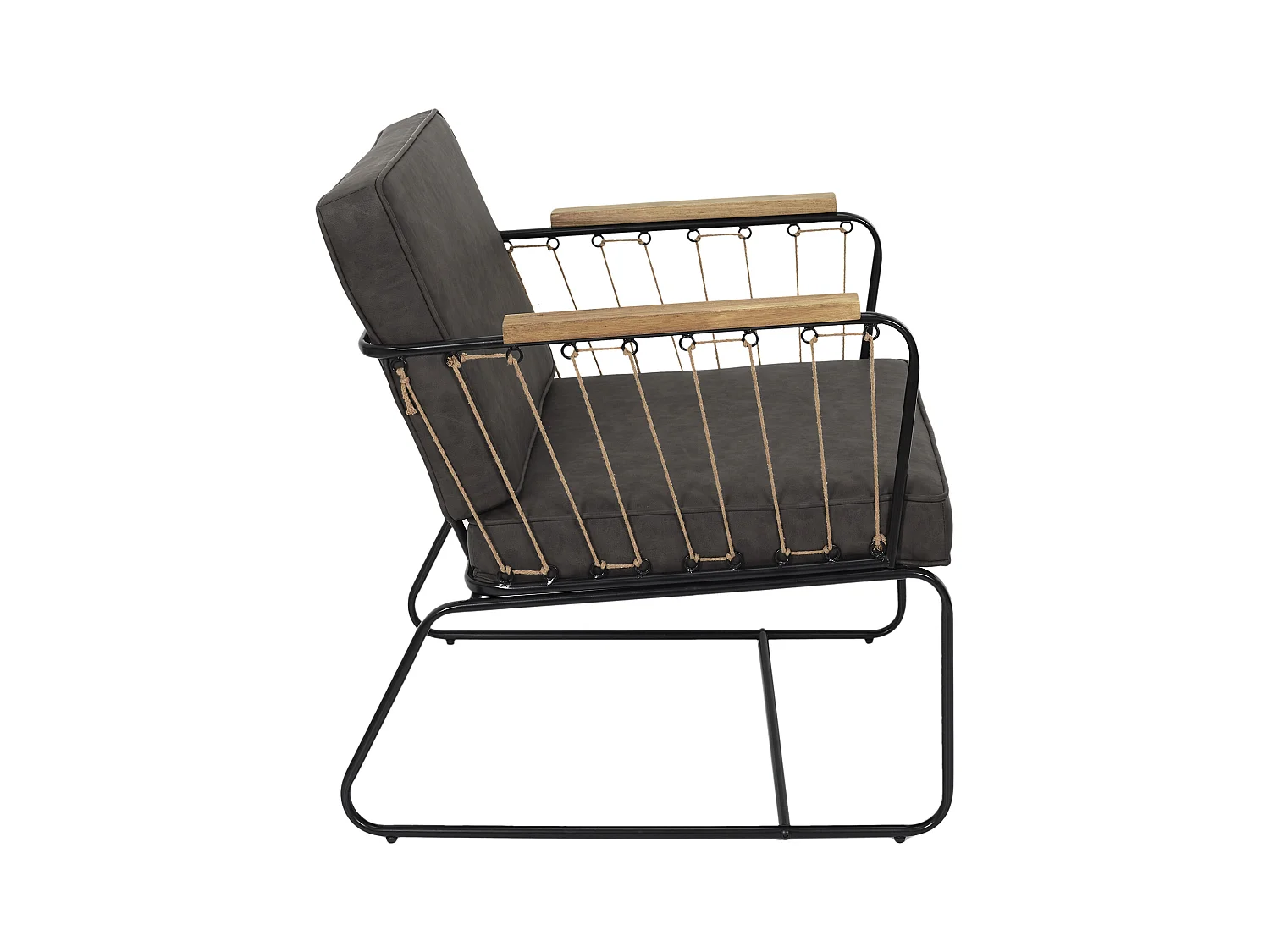 Fauteuil Benson Marron Marron, Noir