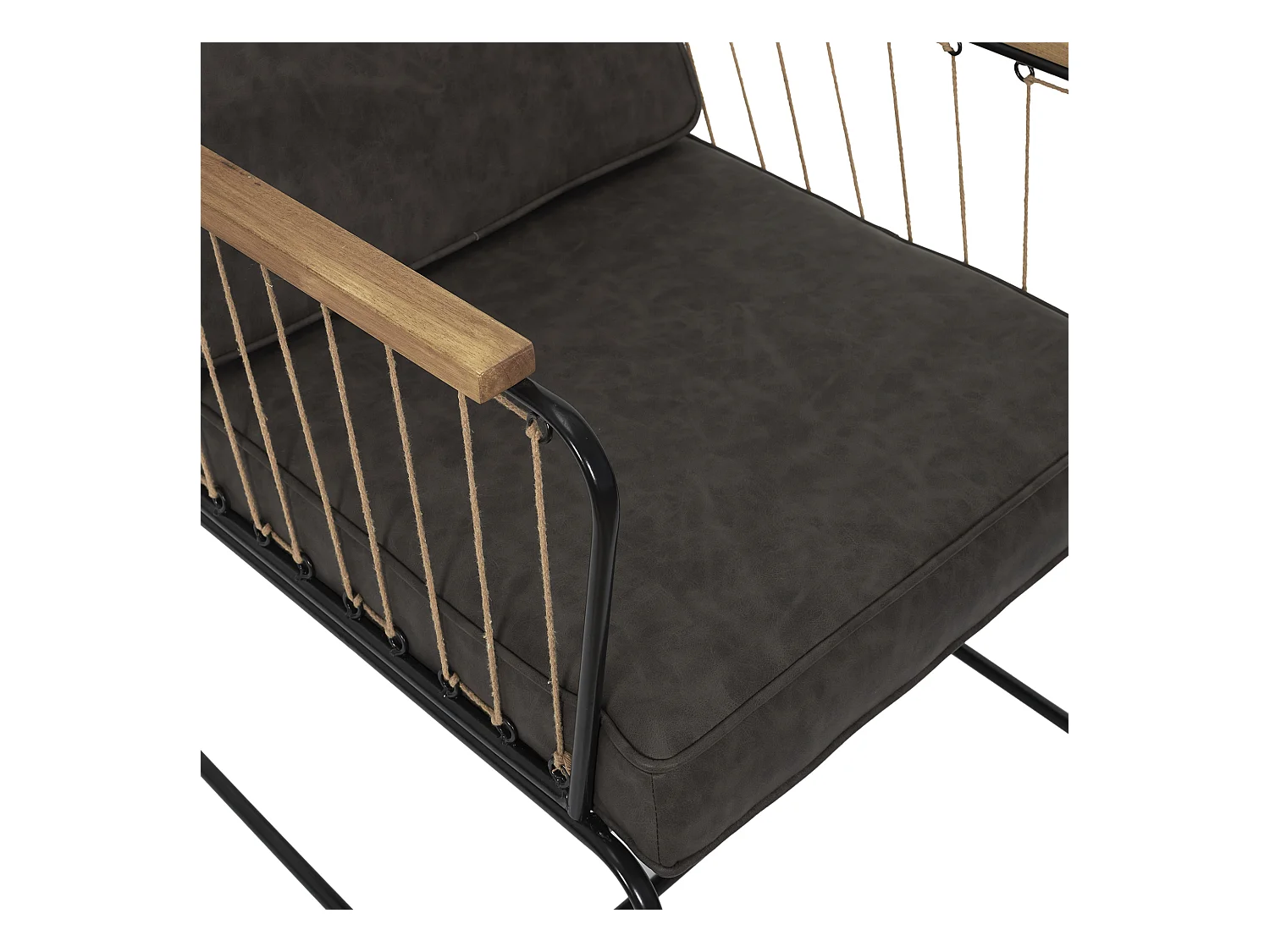 Fauteuil Benson Marron Marron, Noir