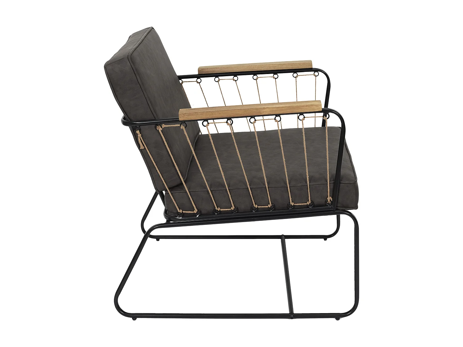 Fauteuil Benson Marron Marron, Noir