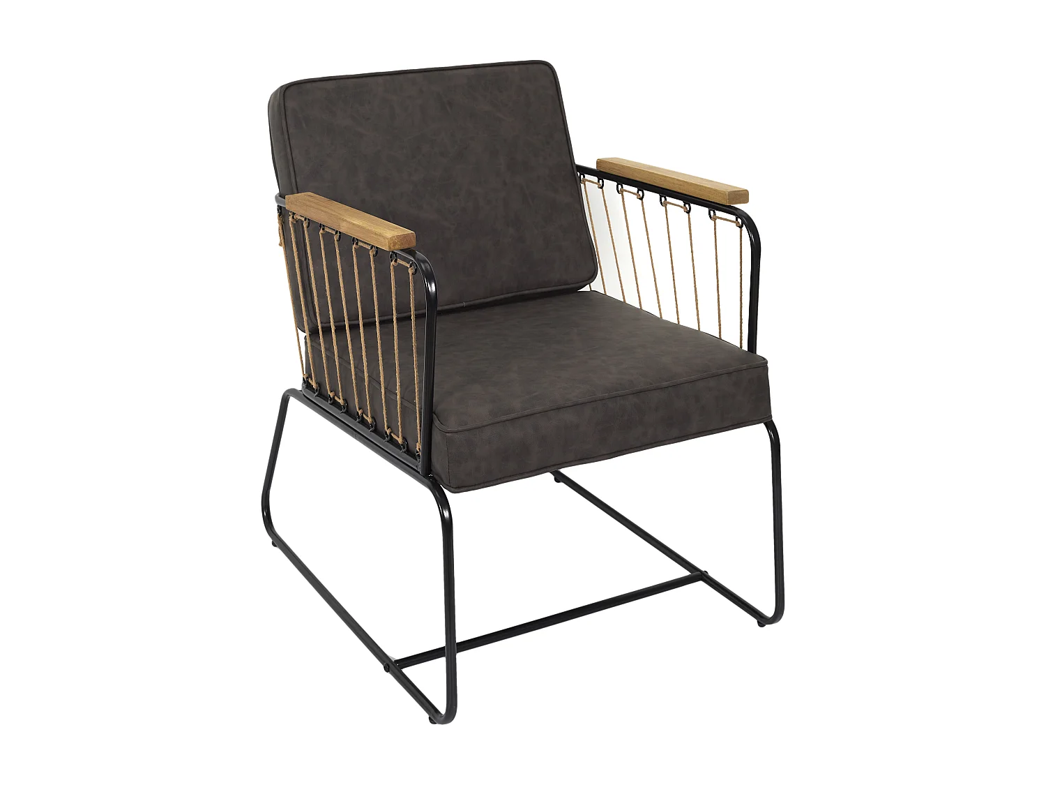 Fauteuil Benson Marron Marron, Noir