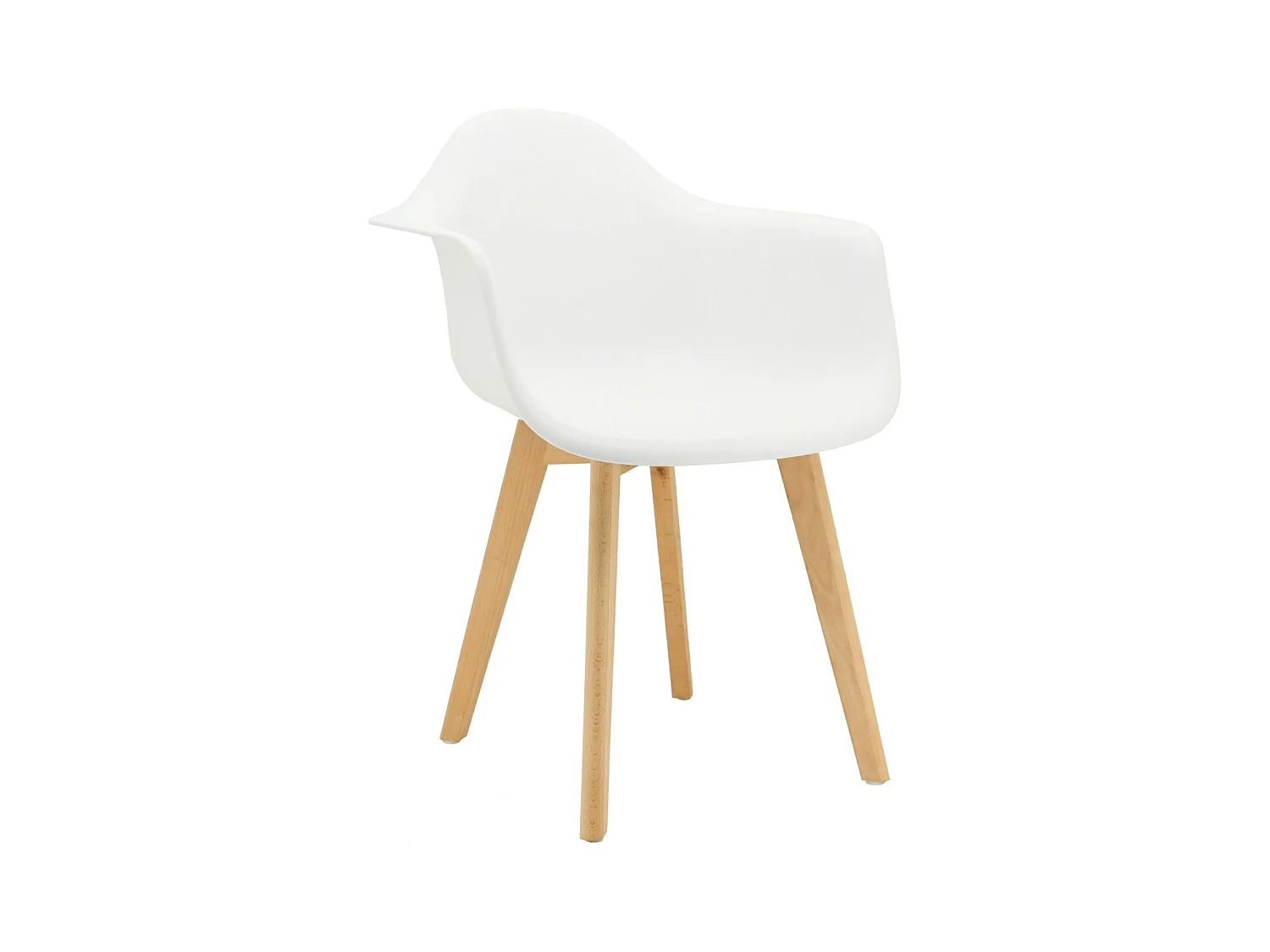 Fauteuil en polypropylène et bois de hêtre Blanc