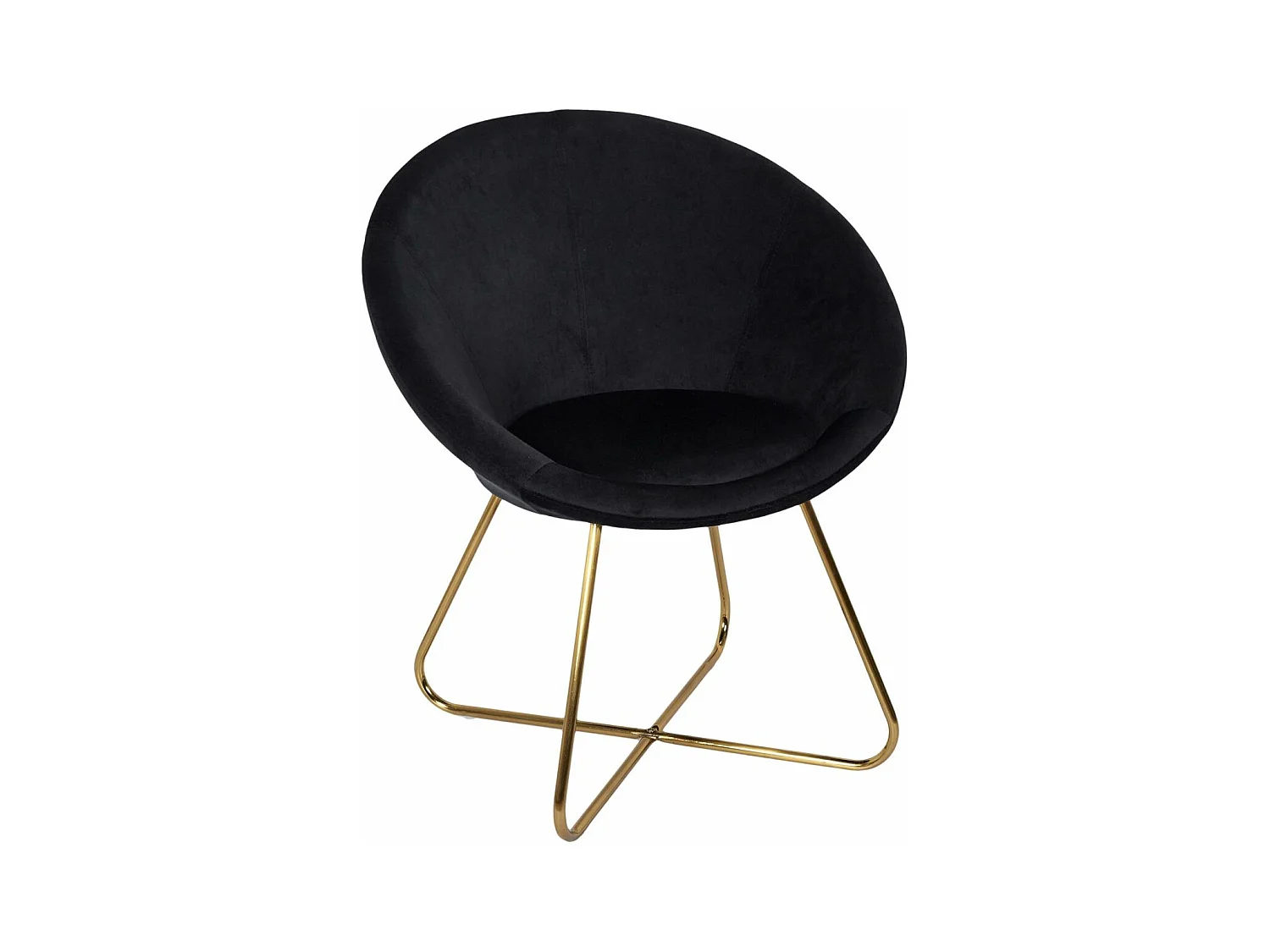 Fauteuil Design Velours "Karl" 83cm Noir