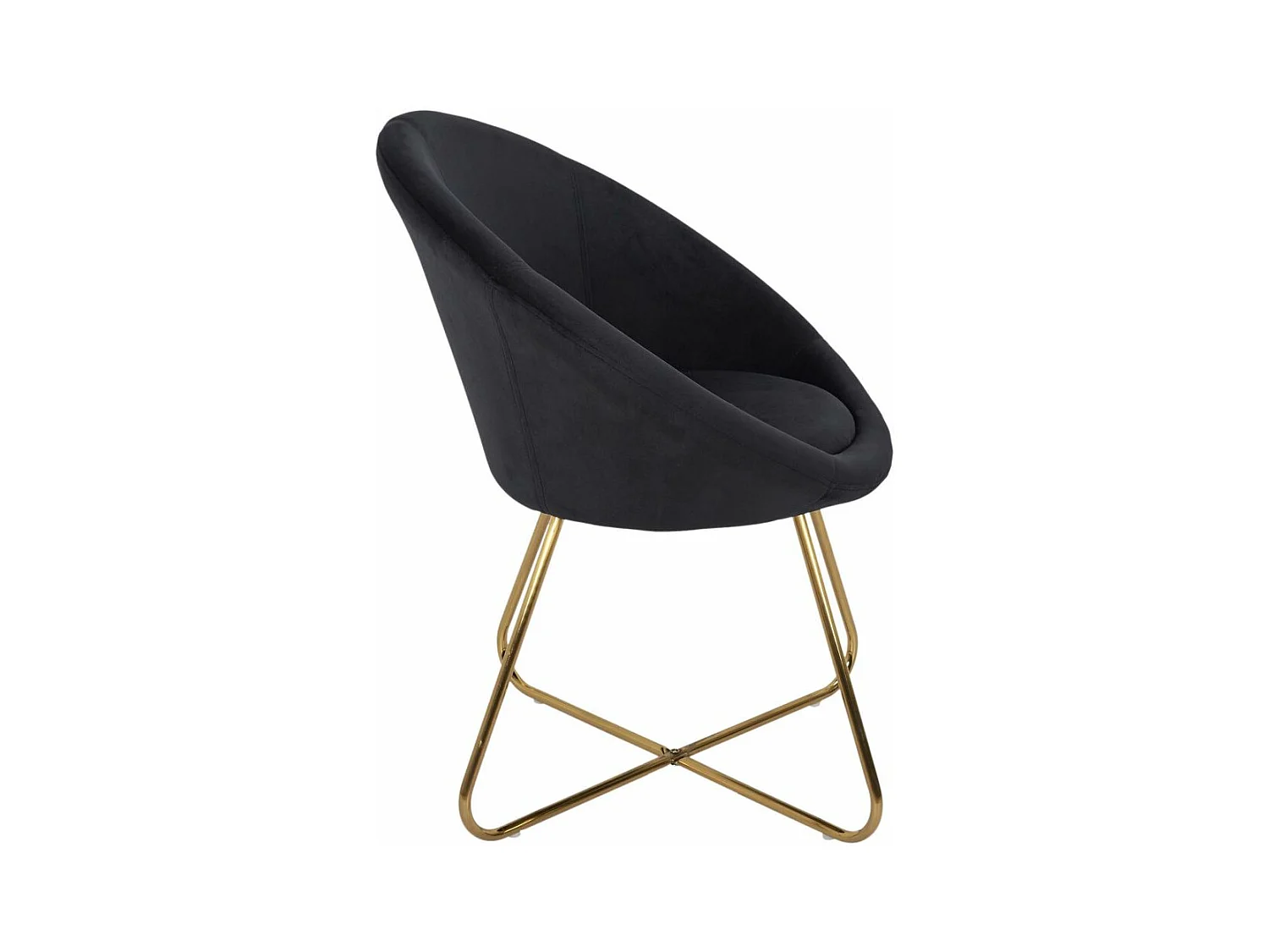Fauteuil Design Velours "Karl" 83cm Noir