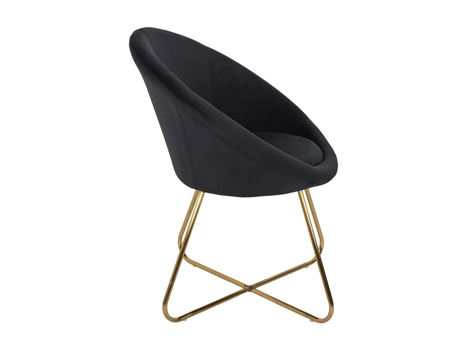 Fauteuil Design Velours "Karl" 83cm Noir