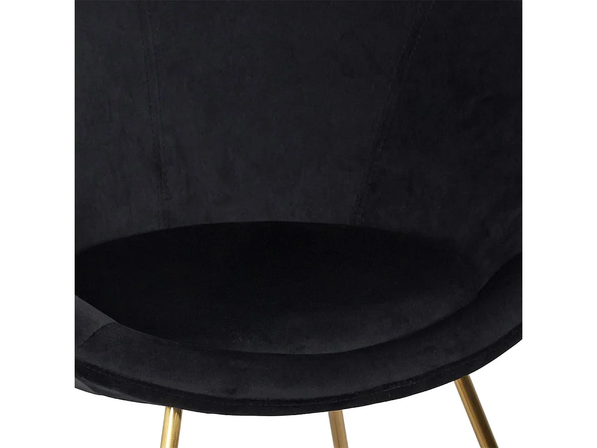 Fauteuil Design Velours "Karl" 83cm Noir