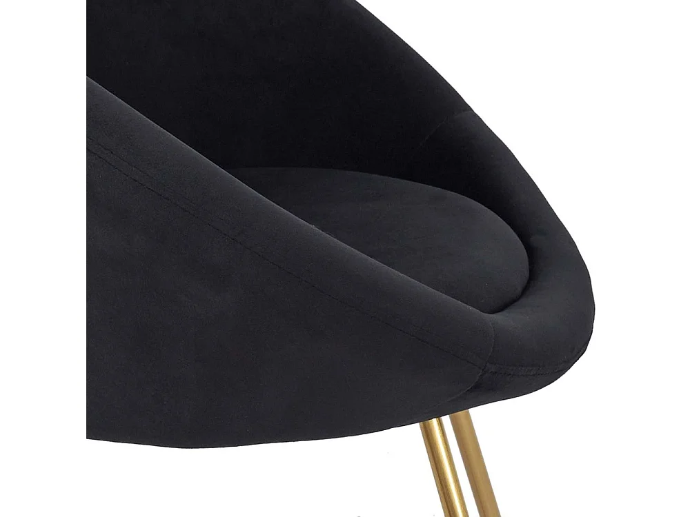 Fauteuil Design Velours "Karl" 83cm Noir