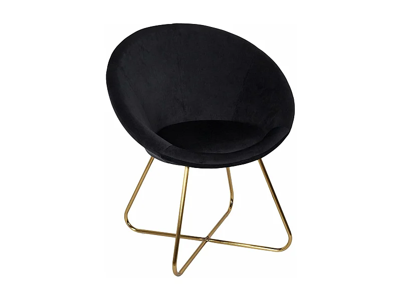 Fauteuil Design Velours "Karl" 83cm Noir