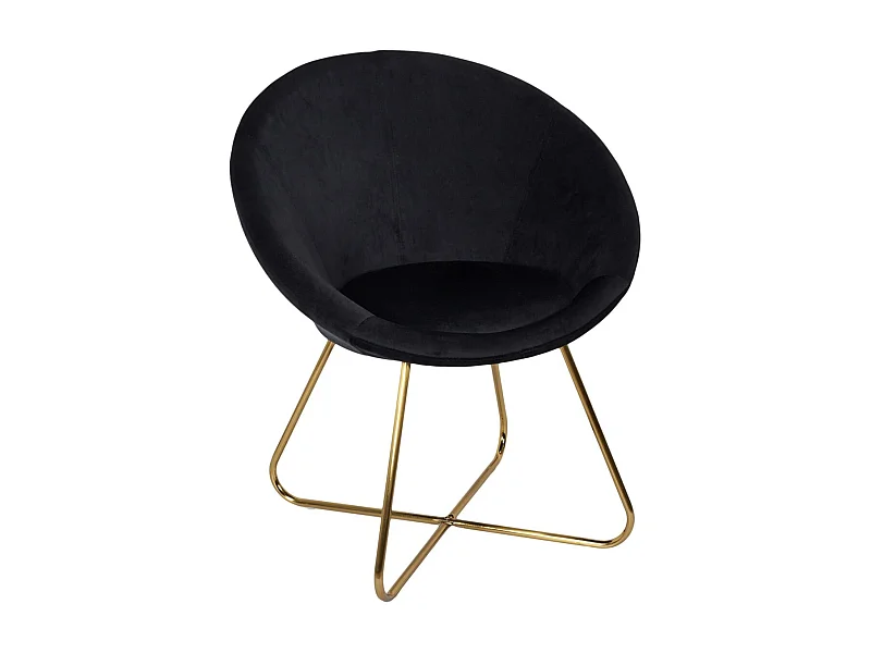 Fauteuil Design Velours "Karl" 83cm Noir
