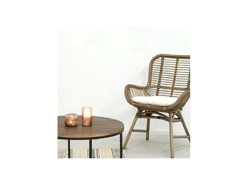 Fauteuil en rotin teinté gris