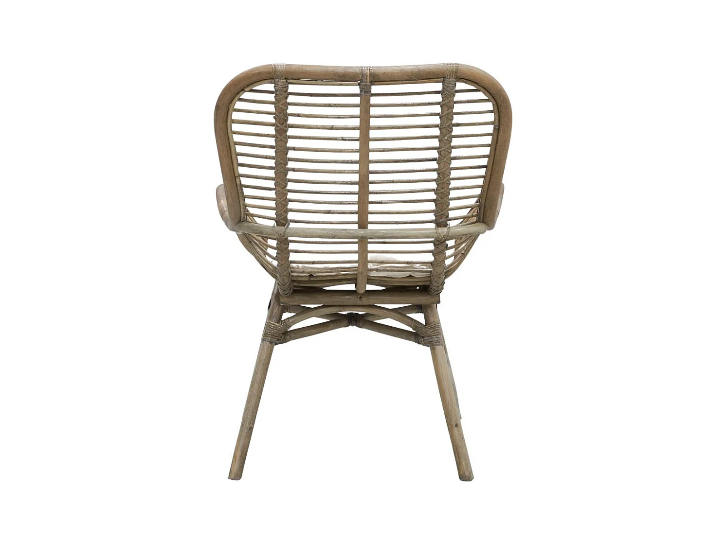 Fauteuil en rotin teinté gris