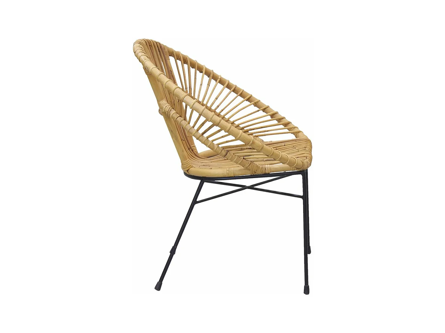 Fauteuil en rotin naturel et métal