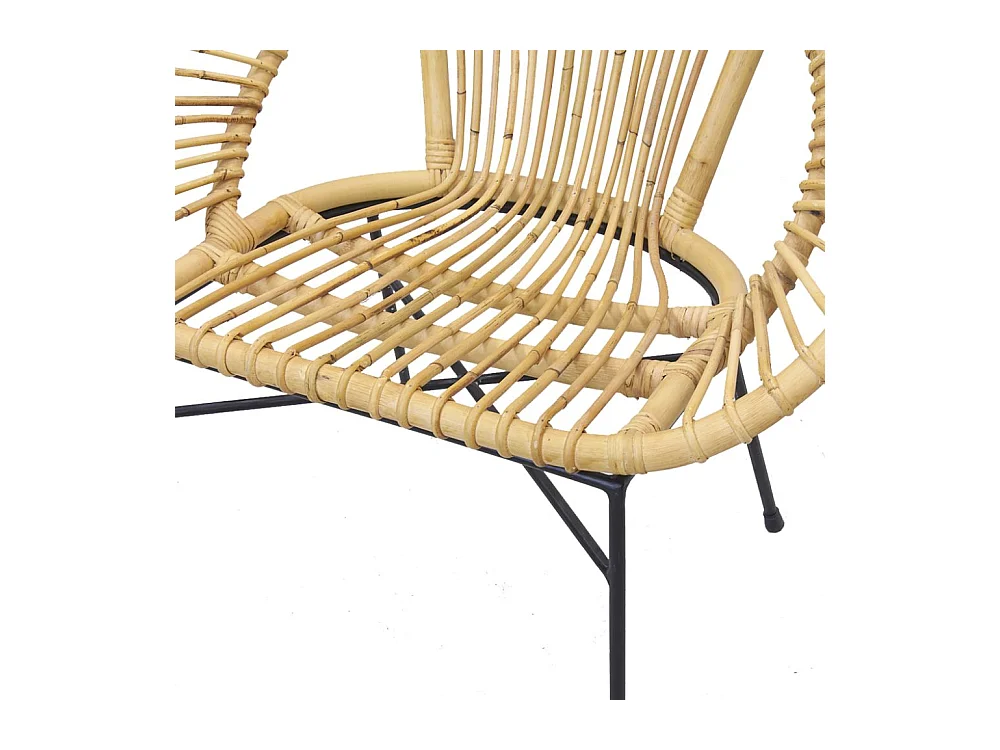 Fauteuil en rotin naturel et métal