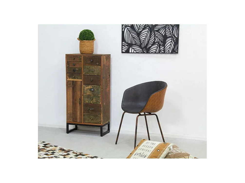 Fauteuil en polyuréthane camel et gris