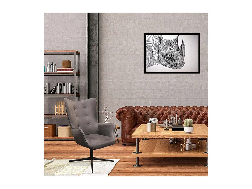 Fauteuil Helsinki Pu Gris Gris