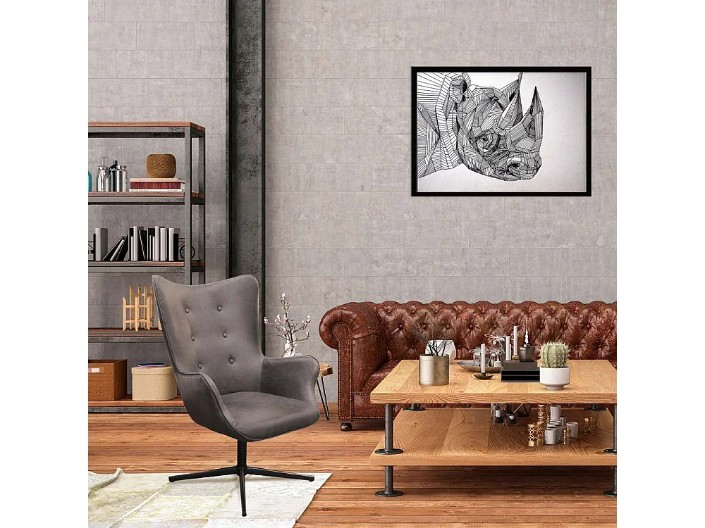 Fauteuil Helsinki Pu Gris Gris