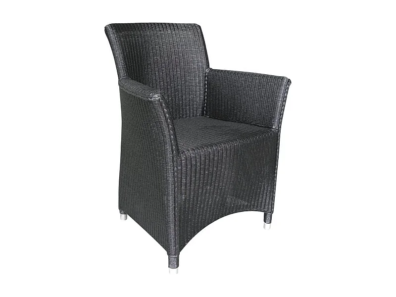 Fauteuil sapporo noir en loom et rotin