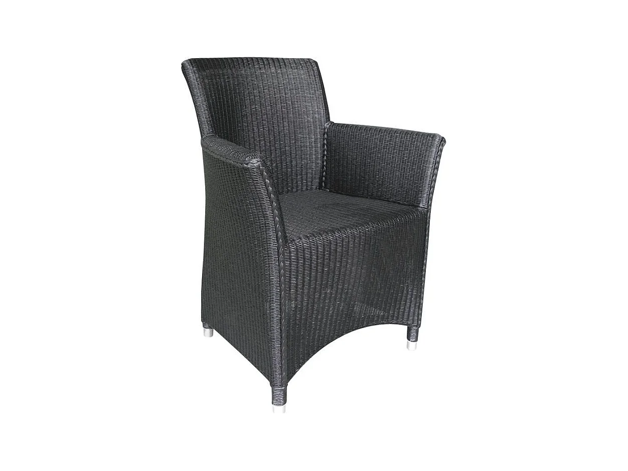 Fauteuil sapporo noir en loom et rotin