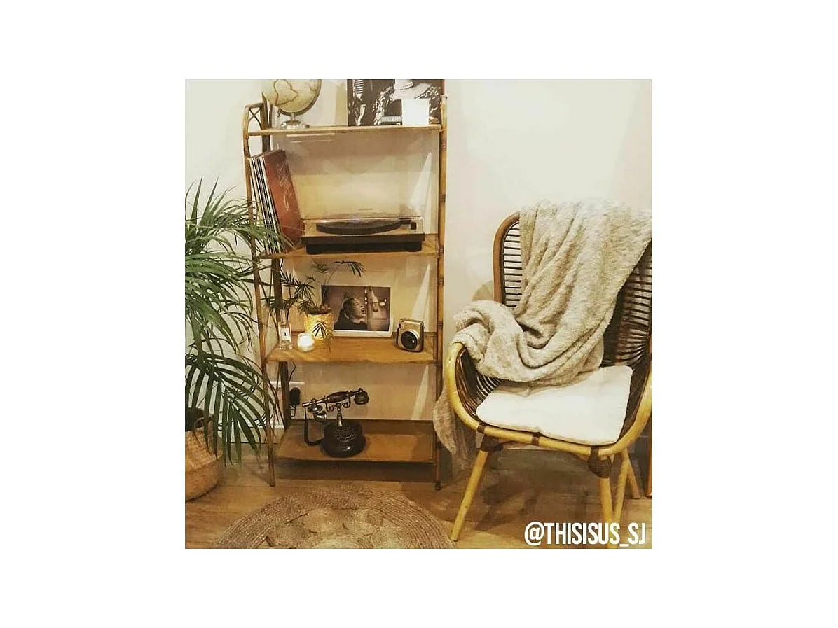 Fauteuil en rotin croco avec coussin Bontang