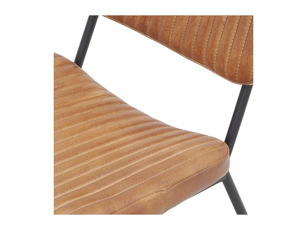 Fauteuil vintage et repose-pieds cuir de buffle