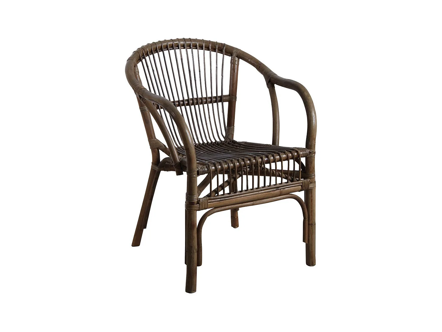 Fauteuil en rotin gris Bandung