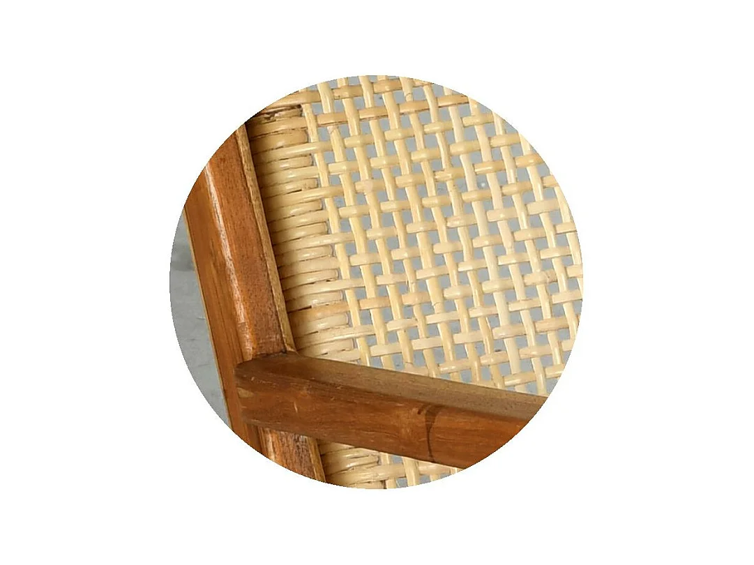Fauteuil en teck et cannage rotin