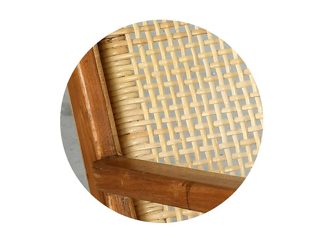 Fauteuil en teck et cannage rotin