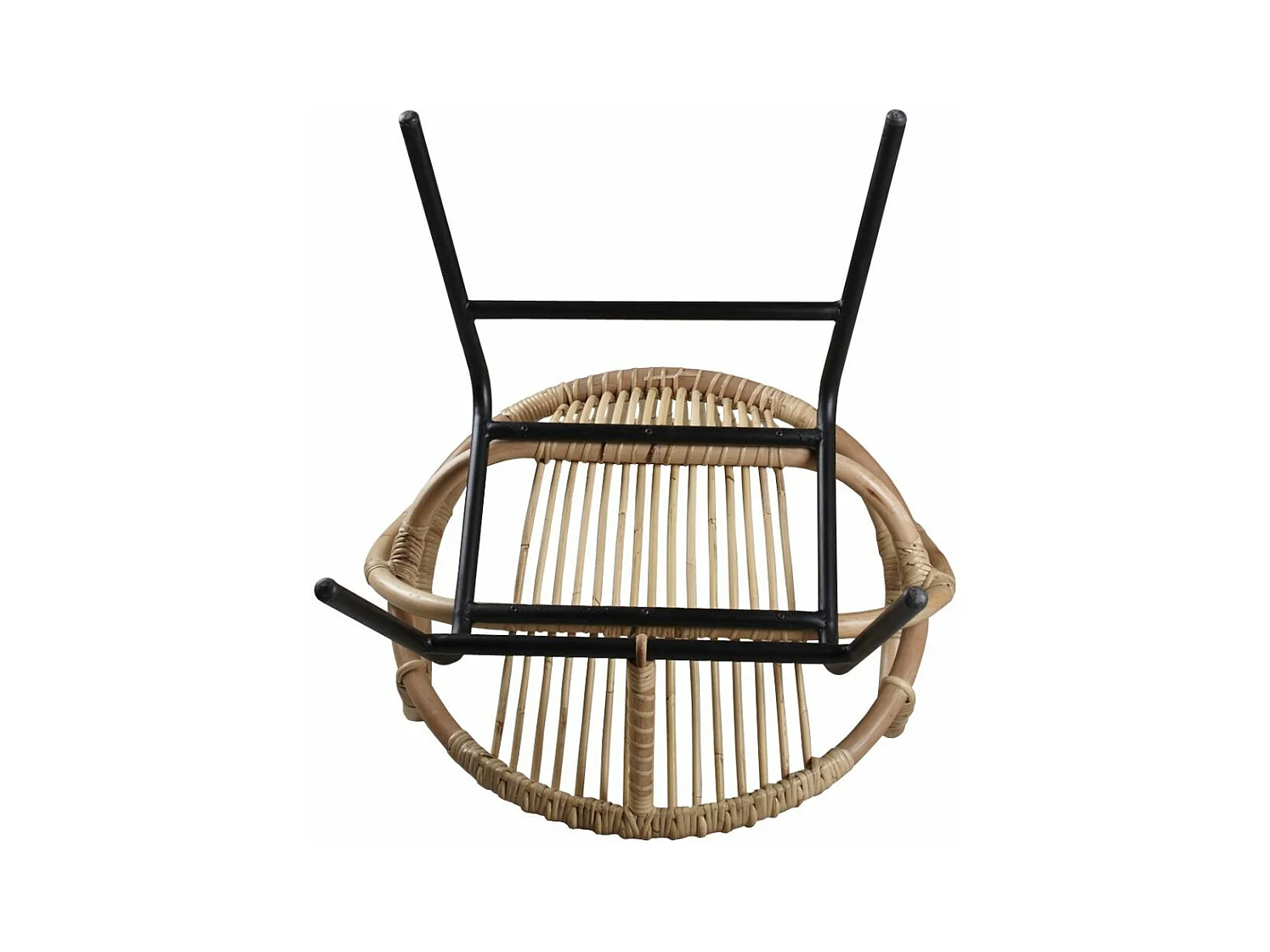 Fauteuil coquille en rotin et métal Ema