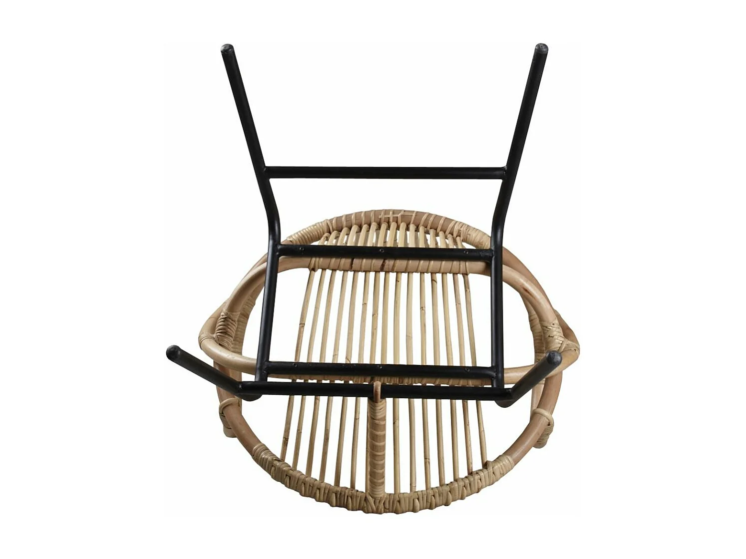 Fauteuil coquille en rotin et métal Ema