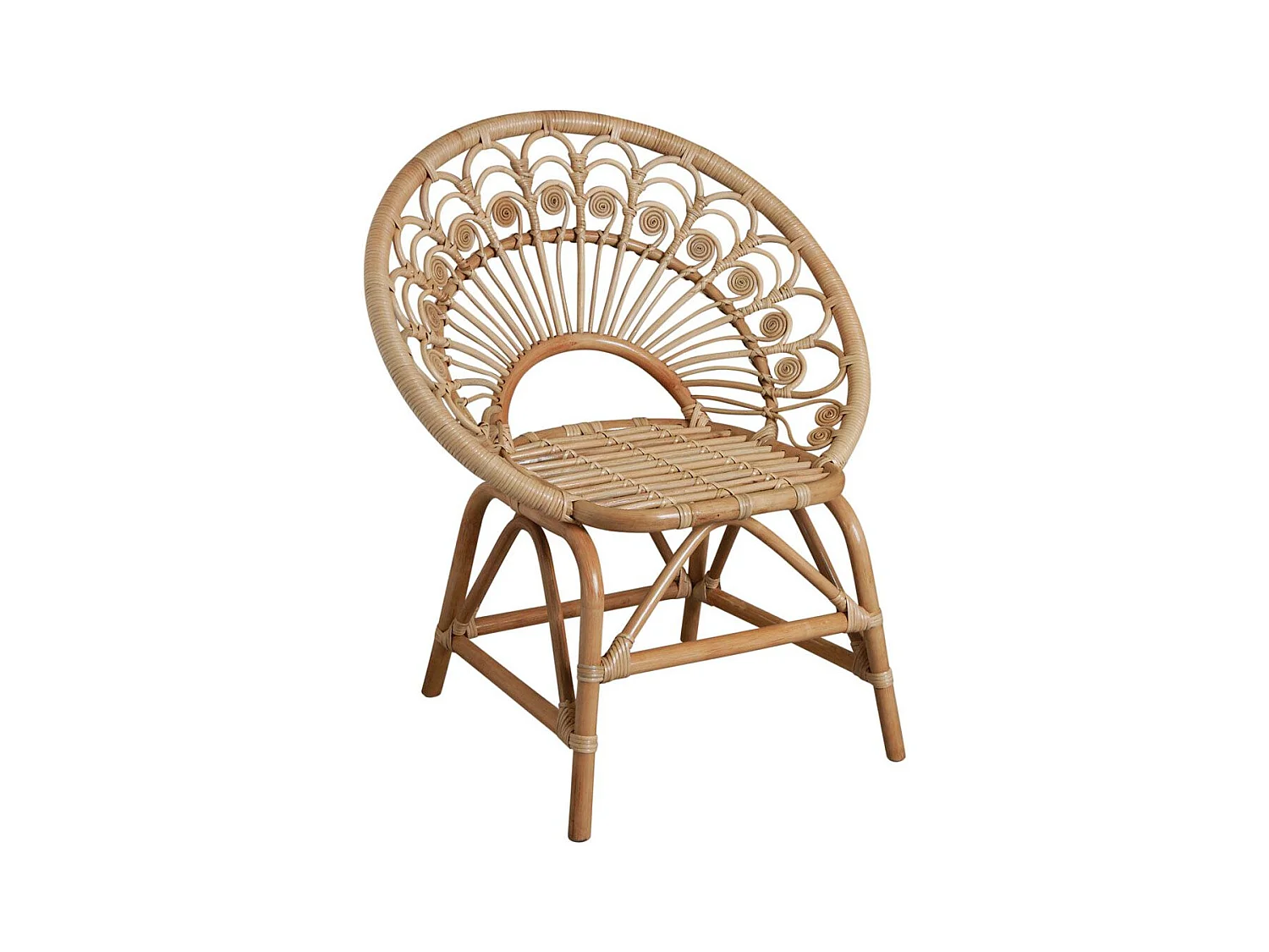 Fauteuil pétale en rotin naturel