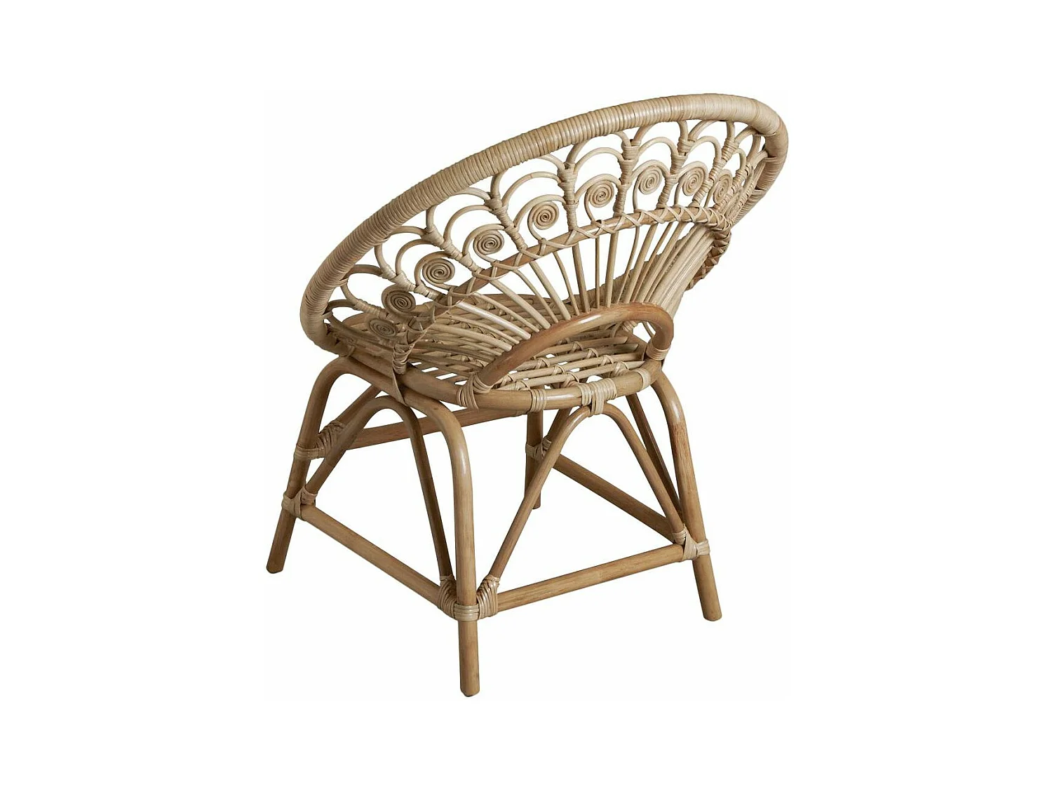 Fauteuil pétale en rotin naturel