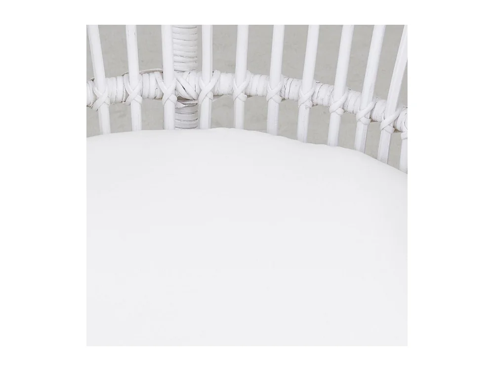 Fauteuil Emmanuelle artisanal en rotin Rotin laqué blanc